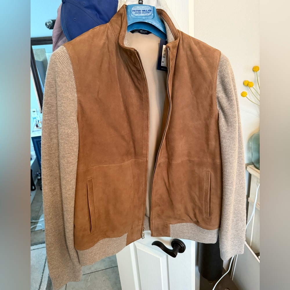 Peter Millar Lamb suede jacket size L NWT